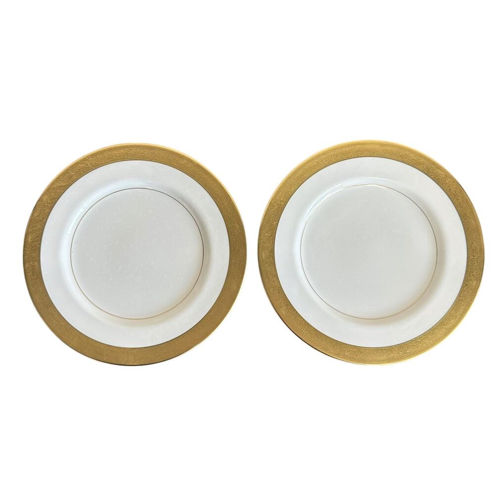 Vintage Mikasa Harrow A1-129 Bone China 7.5โ Salad Plates Narumi Japan Set of 2